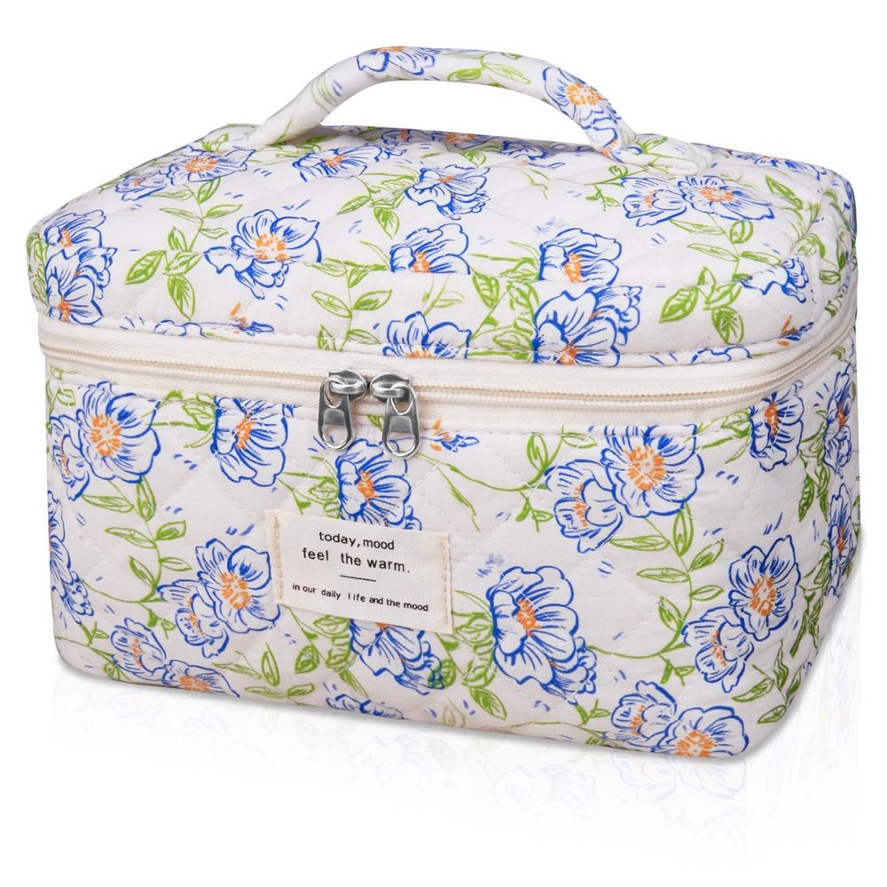 Large Makeup Bag, Cute Cosmetic Bag For Women Girls, Floral Coquette Aesthetic🐻